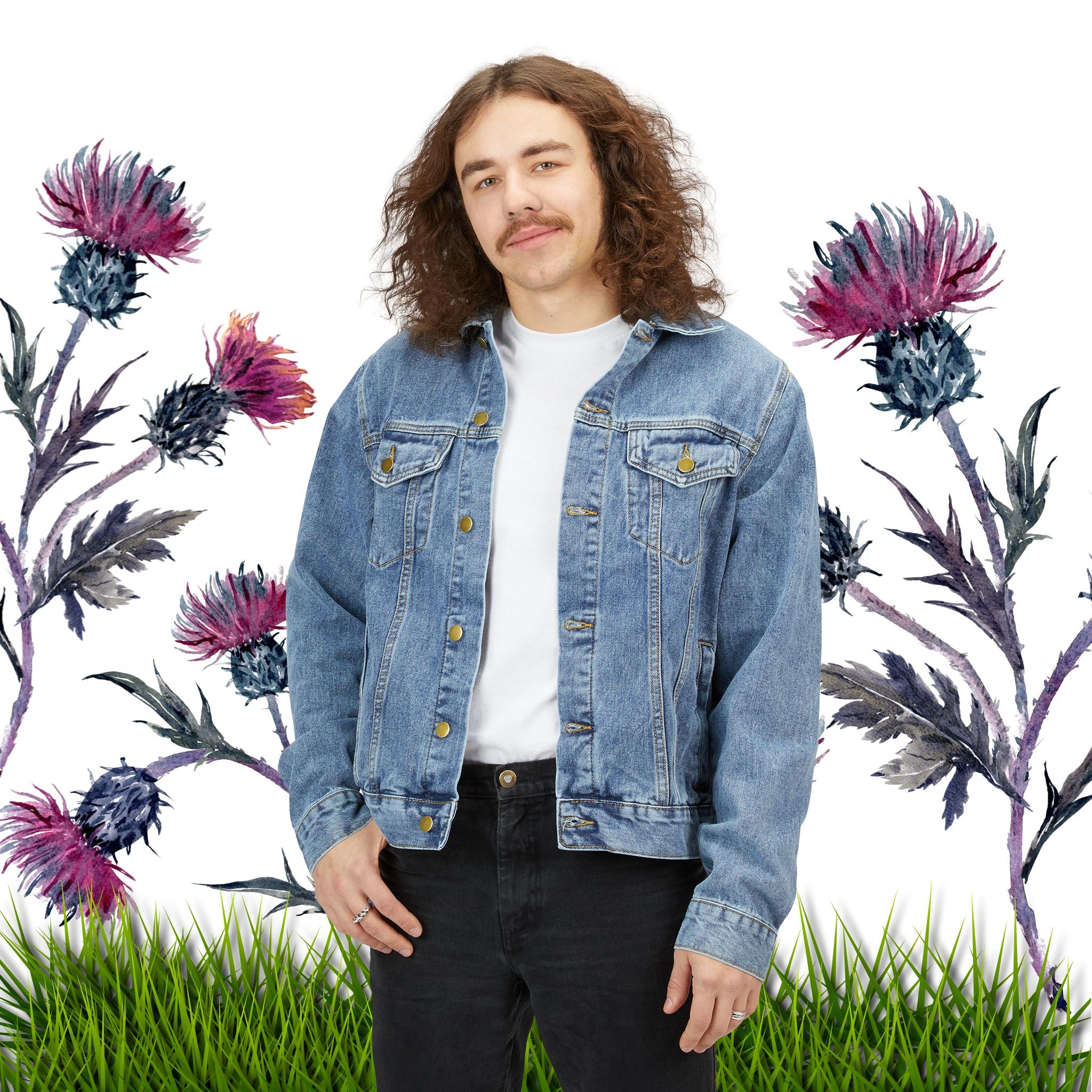 "Free Sammy" printed Denim Jacket